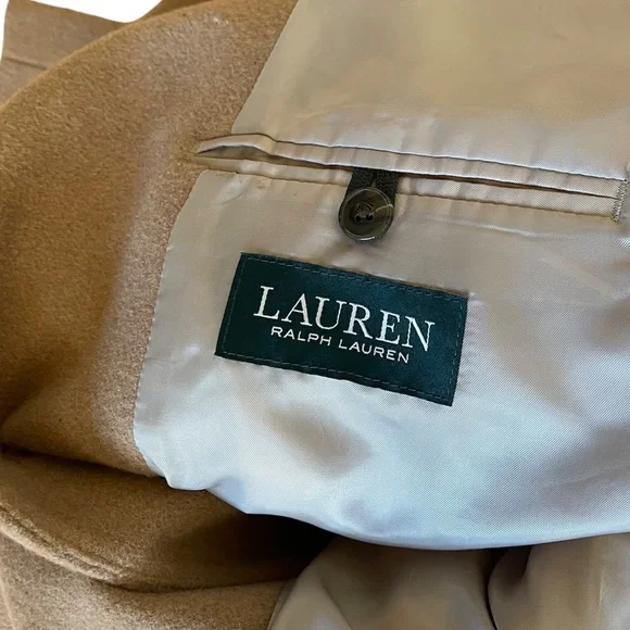 Lauren by Ralph LaurenBrown Wool Blend Long Oversized Single Breasted Peacoat